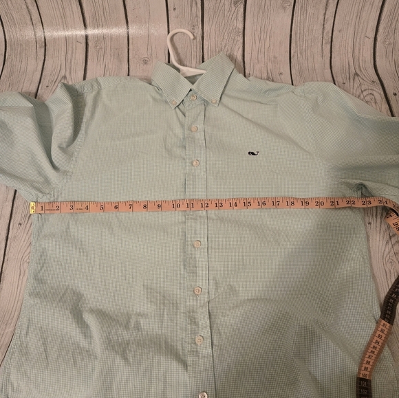 Vineyard Vines Mens Classic Fit Tucker Shirt Whale White Teal Blue/g Check Sz MD - Picture 6 of 6